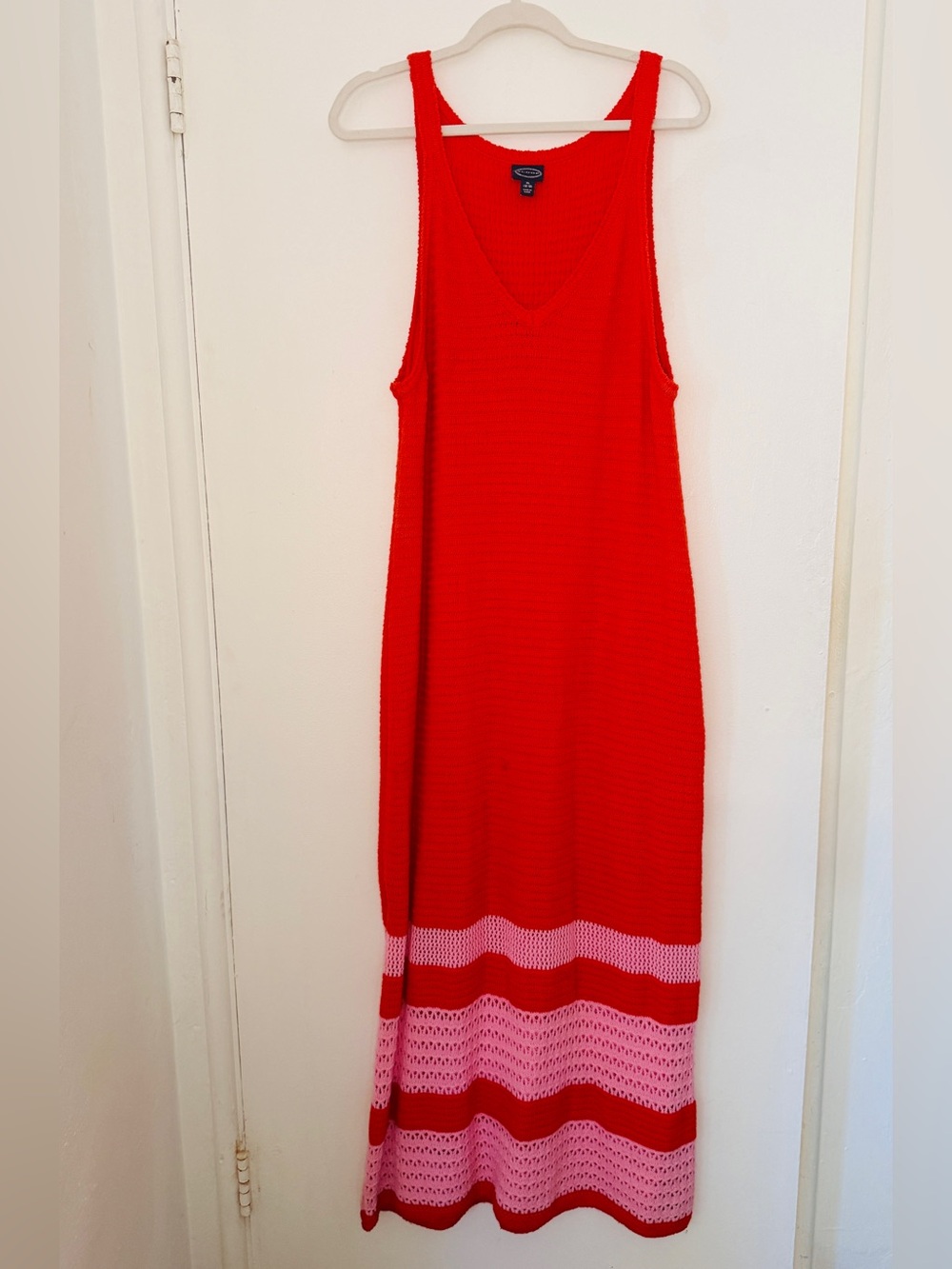 Women’s Red & Pink Knit Maxi Dress